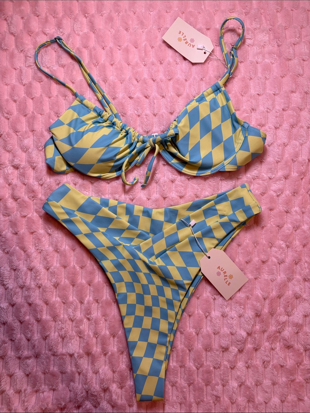NWT Aurelle Blue & Green Bikini Set